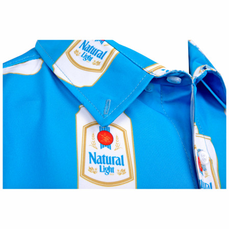 Natural Light 1977 Vintage Can Light Blue Hawaiian Shirt